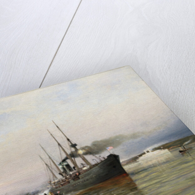 Shipping near the Statue of Liberty by Christian Cornelius Dommerson
