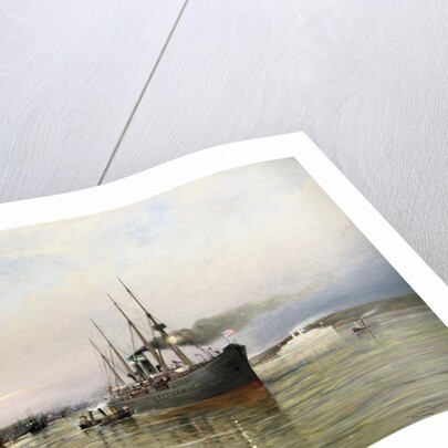 Shipping near the Statue of Liberty by Christian Cornelius Dommerson