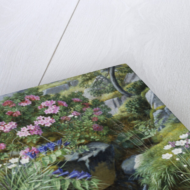 Alpine Flowers by a Stream by Otto Diderich Ottesen