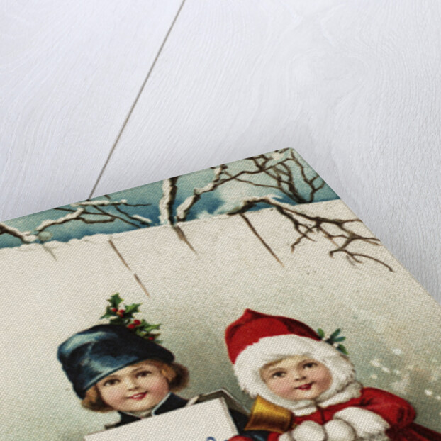 Bonne Annee Postcard with Two Children by Anonymous