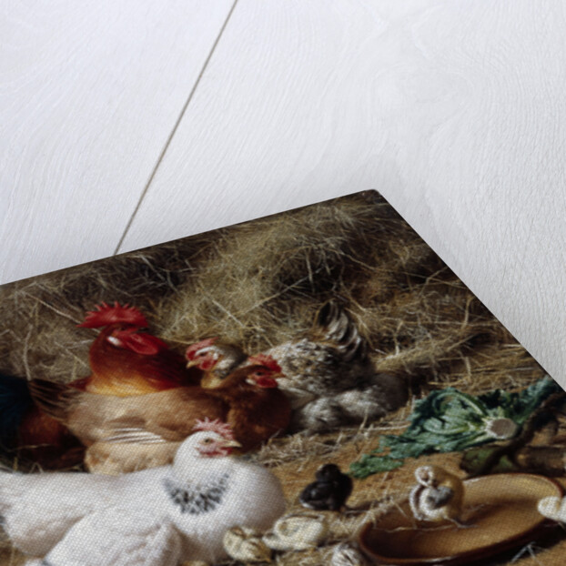 A Family of Chickens by Eugene Remy Maes