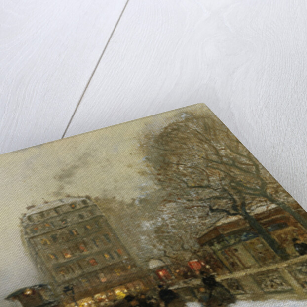 A Paris Street Scene in Winter by Luigi Loir