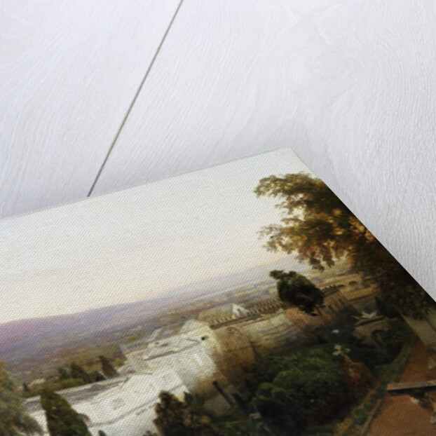 A Neopolitan Cemetery with Vesuvius Beyond by Oswald Achenbach