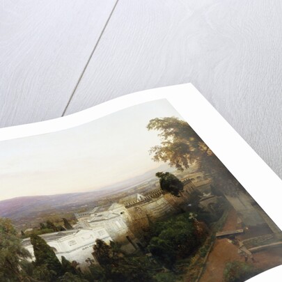 A Neopolitan Cemetery with Vesuvius Beyond by Oswald Achenbach