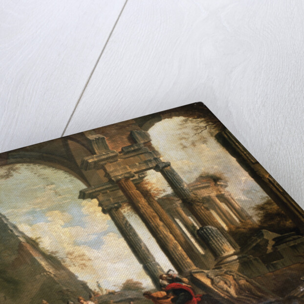 A Capriccio of the Ruins of Rome by the School of Giovanni Paolo Panini by Anonymous