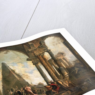 A Capriccio of the Ruins of Rome by the School of Giovanni Paolo Panini by Anonymous