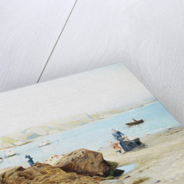 A Beach Scene in Cornwall, England by Thomas J. Purchas