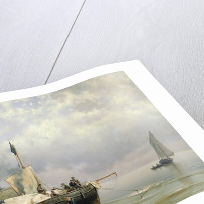 Fishermen near Rotterdam, Holland by Hermanus Koekkoek the Younger