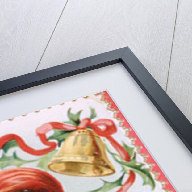 A Happy New Year Postcard with a Little Girl and Bells by Anonymous