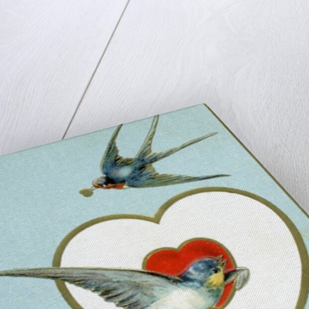 To My Valentine Postcard with Swallows by Anonymous