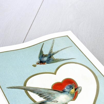 To My Valentine Postcard with Swallows by Anonymous