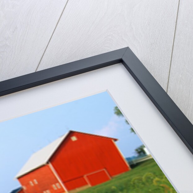 Red Barn in Green Field by Anonymous