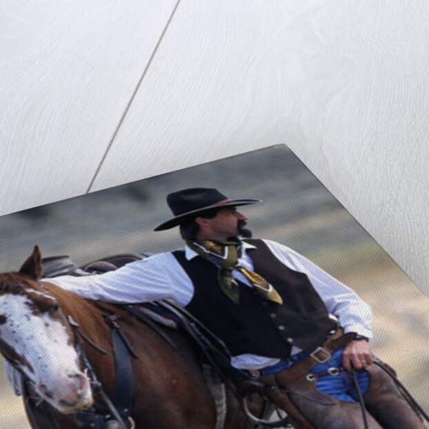 Cowboy Waiting with Horse by Anonymous
