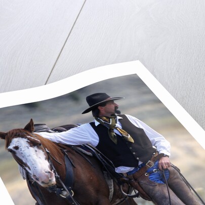 Cowboy Waiting with Horse by Anonymous