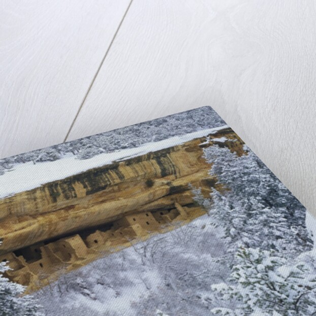 Snow Blankets Spruce Tree House Anasazi Cliff Dwelling at Mesa Verde National Park by Anonymous
