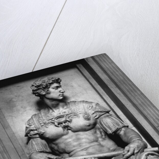 Detail of Giuliano de' Medici from the Tomb of Giuliano de' Medici by Michelangelo Buonarroti