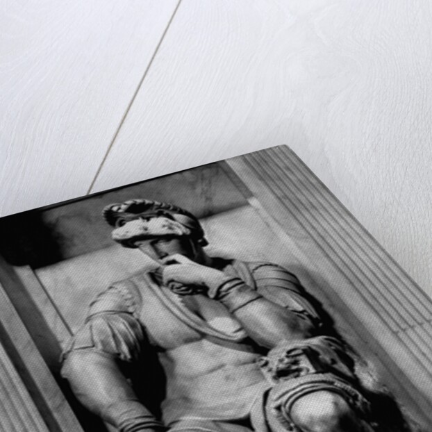 Detail of Lorenzo de' Medici from the Tomb of Lorenzo de' Medici by Michelangelo Buonarroti