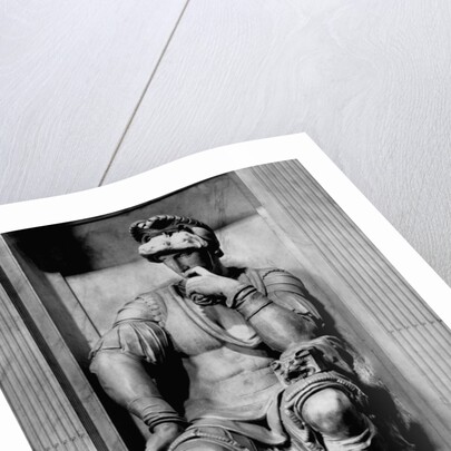 Detail of Lorenzo de' Medici from the Tomb of Lorenzo de' Medici by Michelangelo Buonarroti