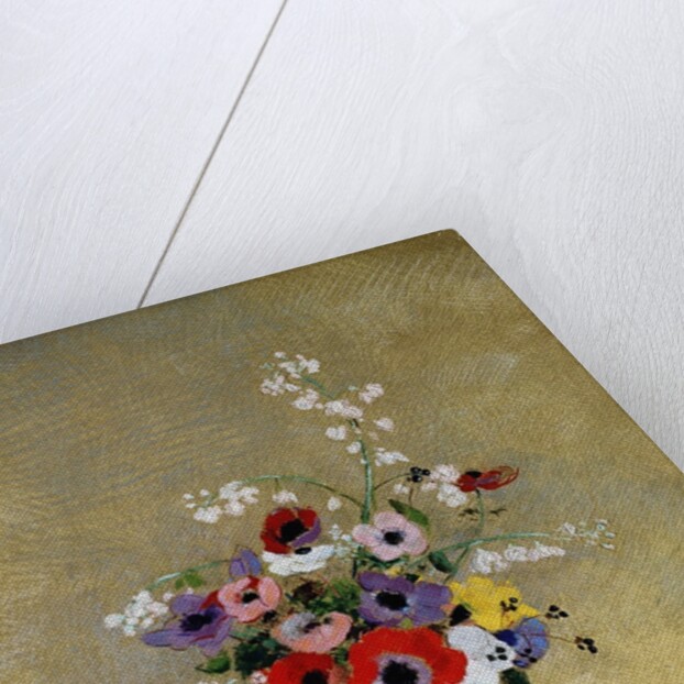 Large Green Vase with Mixed Flowers by Odilon Redon