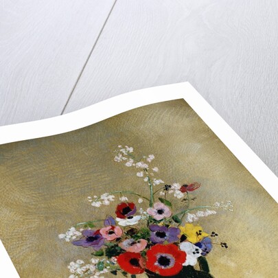 Large Green Vase with Mixed Flowers by Odilon Redon