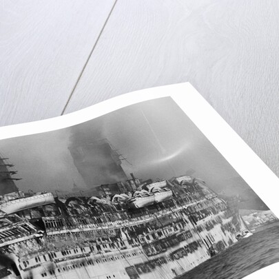 Gutted Hull Of Oceanliner, Qn. Elizabeth by Anonymous