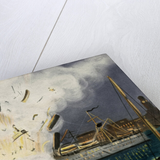 Illustration of Explosion of the USS Maine in Havana Harbor by Anonymous