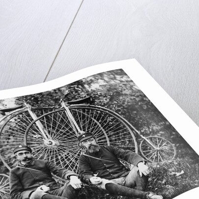 Early Bicyclists Taking a Break by Highwheelers