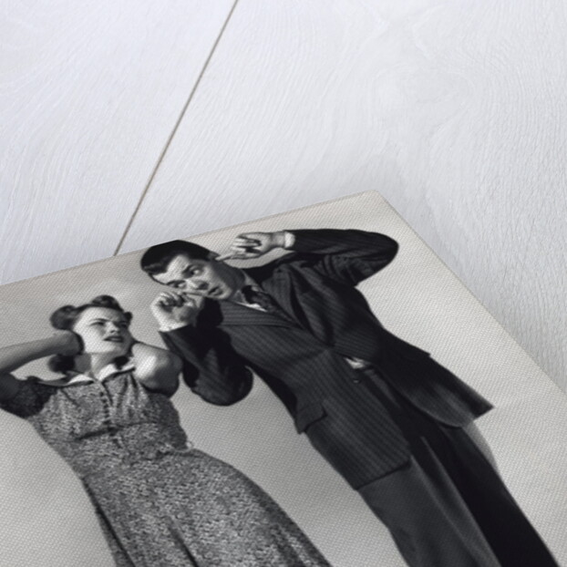 Woman and Man With Hands Over Ears by Anonymous