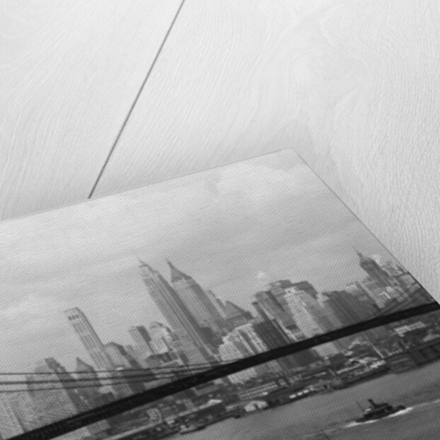 Manhattan Skyline And Brooklyn Bridge by Anonymous
