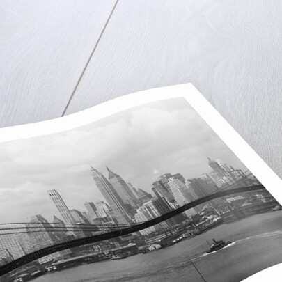 Manhattan Skyline And Brooklyn Bridge by Anonymous