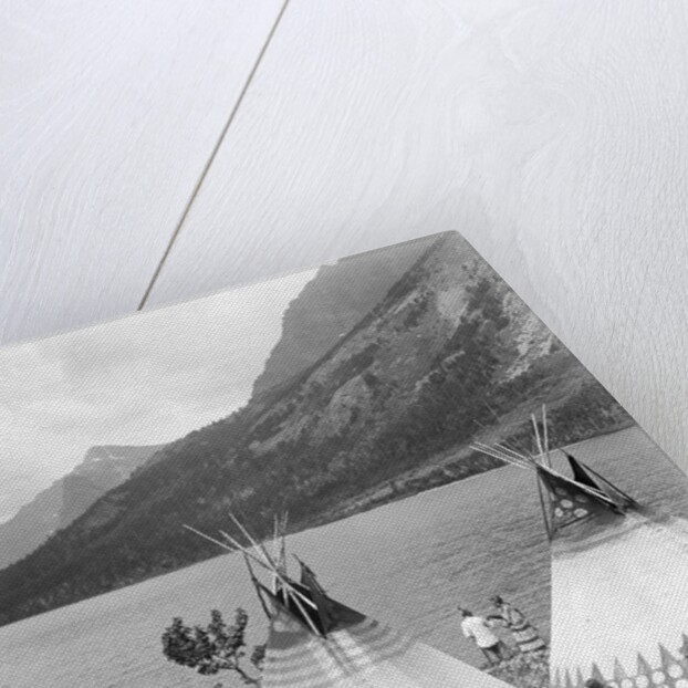 Teepee,Indians On Shore Of Lake by Anonymous