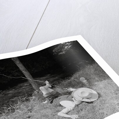 Boy Fishing in the Country by Anonymous