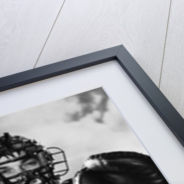 Baseball Catcher Awaiting the Ball by Anonymous