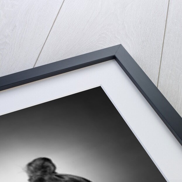 Woman with Top Knot Smoking by Anonymous