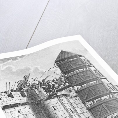 Engraving of Pavisers and a Movable Tower by Anonymous