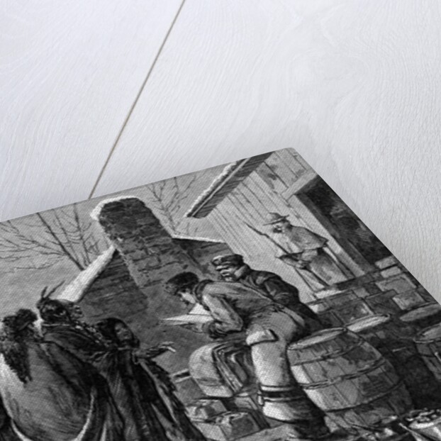 Distributing Supply To Indians; Drawing by Anonymous