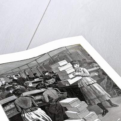 Girl Carrying Boxes; Cigarette Factory by Anonymous