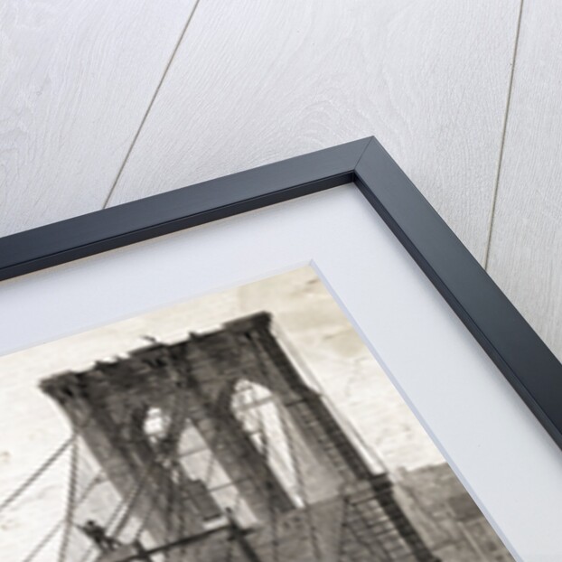 Building Of Brooklyn Bridge by Anonymous