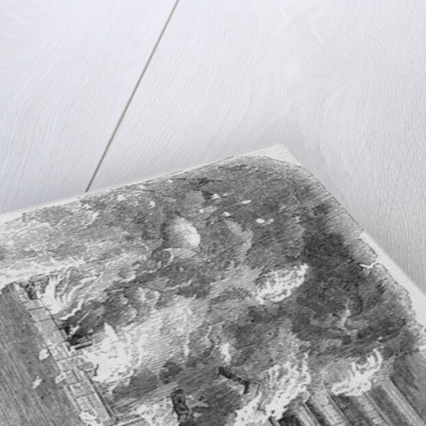 19th-Century Engraving of a Mob Setting Fire to a House by Anonymous