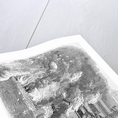 19th-Century Engraving of a Mob Setting Fire to a House by Anonymous