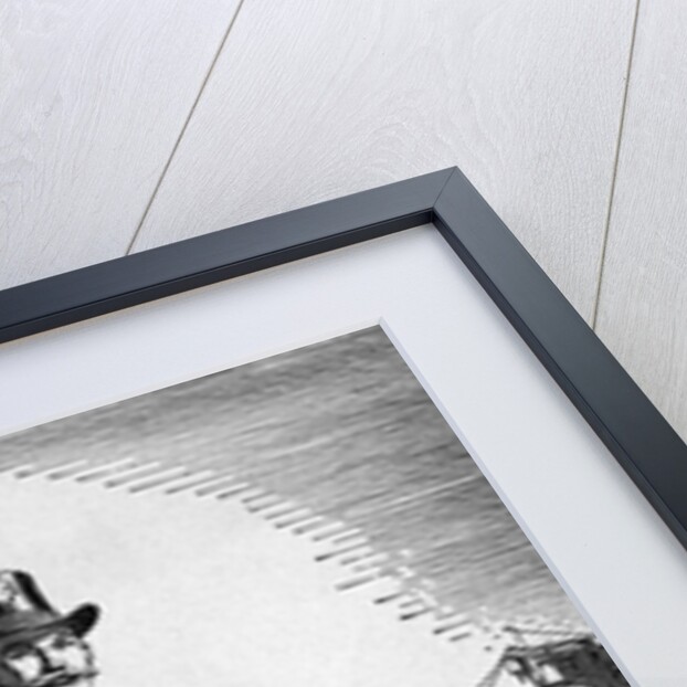 Woodcut; Fashionable Family On A Walk by Anonymous