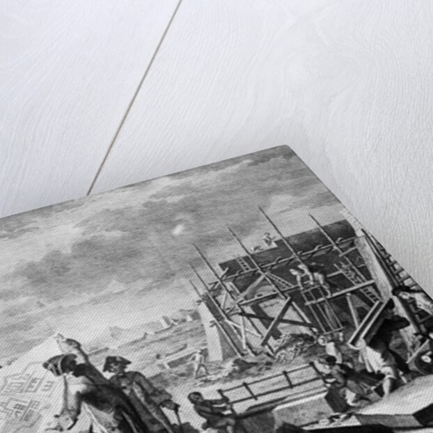 Engraving of Peter The Great Supervising the Building of St. Petersburg by Anonymous