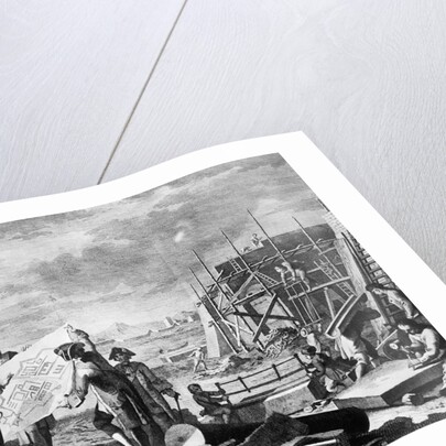 Engraving of Peter The Great Supervising the Building of St. Petersburg by Anonymous