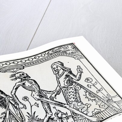 Women Dancing With Skeletons; Woodcut by Anonymous