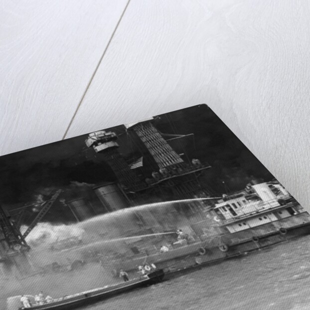 Pearl Harbor Aflame by Anonymous