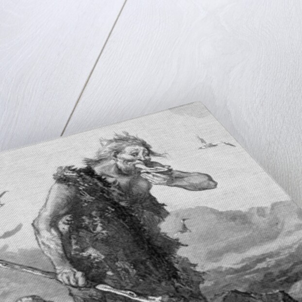 Woodcut of the Very First Oyster Eaten by Anonymous