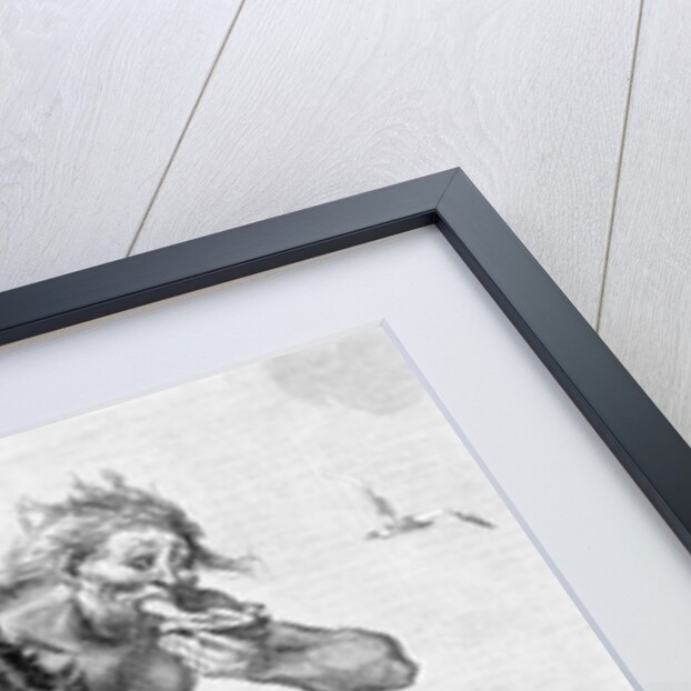 Woodcut of the Very First Oyster Eaten by Anonymous