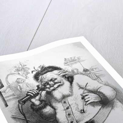 Santa Claus Talking On A Telephone by Thomas Nast