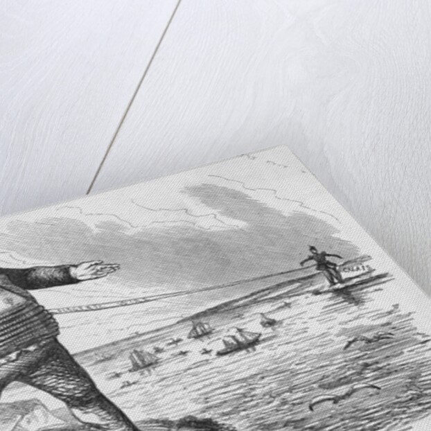 Cartoon Of Dover Calais Telegraph Line by Anonymous