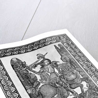 St. George Slaying Dragon; Dotted Print by Anonymous